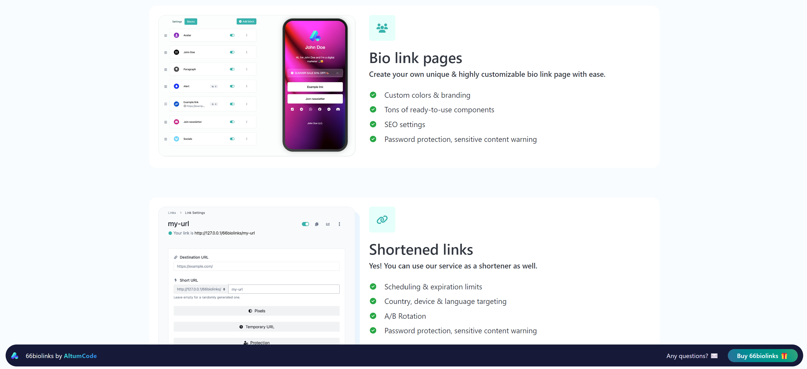 66biolinks - Bio Links, URL Shortener, QR Codes & Web Tools (SAAS)